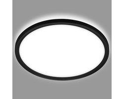BRILONER - LED Badkamerverlichting - plafondlamp met achtergrondverlichting - plafonniére badkamer - IP44 - Ø42 cm - zwart