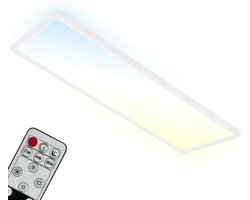 Briloner - LED paneel CCT, LED plafondlamp tegenlicht, ultraplat, dimbaar, afstandsbediening, warm wit, neutraal wit, koel wit, 580x200x30mm (LxBxH)