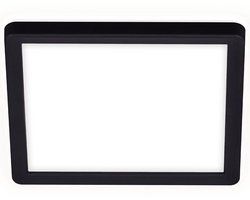 BRILONER - LED Plafonniére - plafondlamp met achtergrondverlichting - neutral wit licht 4.000K - 12W - zwart - 19x19cm