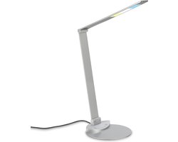 BRILONER - LED tafellamp - bureaulamp - verstelbaar - draaibaar - bureaulamp - touch, kleurtemperatuur instelbaar, dimbaar, zilverkleurig