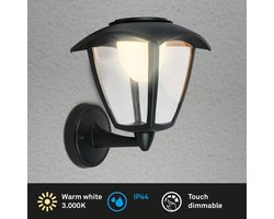 BRILONER - LED wandlamp Akku - Touch - Vervangbare batterij - Zwart - Verwisselbare voet - 23 x 29,5 x 16,5 cm - Zwart