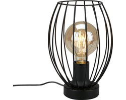 Briloner Leuchten KAGO tafellamp 1-lichts metaal zwart excl. 1xE27 max. 25W snoer schakelaar