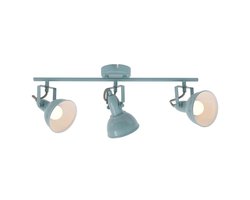 Briloner Leuchten SOFT - plafond spot 3-lichts - plafondlamp - draai- en draaipunten - retro  /  vintage uitvoering - fitting: E14 max. 40 Watt - metaal - afmetingen: 554x100x181 mm - kleur: mintwit