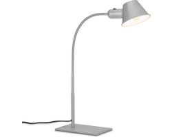Briloner Leuchten - Tafellamp flexibel, tafellamp verstelbaar, bureaulamp tuimelschakelaar, 1x E27 fitting max. 10 watt, incl. snoer, chroom mat, 65 cm