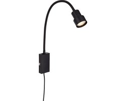 Briloner Leuchten TUSI bedlamp touch functie metaal zwaart 1xLED-GU10 5W 400lm 3000K flex arm aan/uit schakelaar