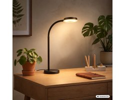 BRILONER Megg – Bureaulamp led – tafellamp met warm wit licht – dimbaar tafellampje met touchbediening – thuiskantoor – h.: 40cm – zwart
