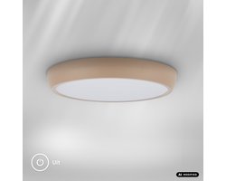 BRILONER Navaro - LED Plafondlamp - badkamerverlichting - badkamerlamp - IP44 - 18W - neural wit licht - Ø27cm - beige