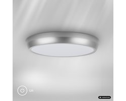 BRILONER Navaro - LED Plafondlamp - badkamerverlichting - badkamerlamp - IP44 - 18W - neural wit licht - Ø27cm - chroom