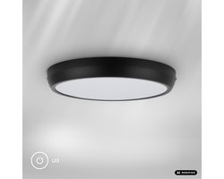 BRILONER Navaro - LED Plafondlamp - badkamerverlichting - badkamerlamp - IP44 - 18W - neural wit licht - Ø27cm - zwart