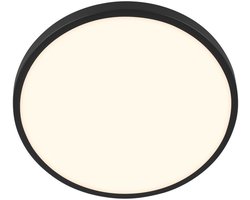 BRILONER Nobre - LED Plafondlamp - decoratieve afdekking - melkachtig lichtoppervlak - warmwitte lichtkleur - zwart - Ø24cm