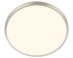 BRILONER Nobre – LED Plafondlamp – warm wit licht – 3.000K – 10,5W – 1200lm – nikkel mat decoratieve rand – Ø24 cm
