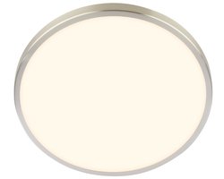 BRILONER Nobre – LED Plafondlamp – warm wit licht – 3.000K – 17,5W – 2400lm – nikkel mat decoratieve rand – Ø33 cm