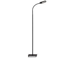 BRILONER Office Step - LED Vloerlamp - zwarte stande lamp - met cct kleurtemperatuurregeling - dimbaar - met touch - kantelbaar - 128cm