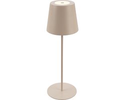 BRILONER - Oplaadbare Tafellamp - snoerloze lamp - met touch dimbaar - met batterij - in hoogte verstelbaar - 36cm x 10,5 cm - beige