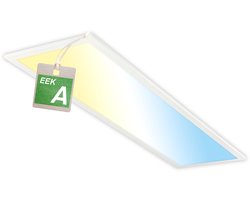 BRILONER Piatto – EEK A Plafonniere – energieklasse A – led paneel – dimbaar met afstandsbediening – CCT instelbaar – wit – 100 x 25 x 6 cm