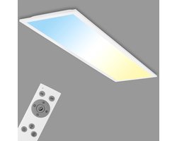 BRILONER Piatto - LED CCT Plafondlamp - paneel dimbaar - warm wit licht & koel wit licht - plafonniere met afstandsbediening - 24W - 100cm - wit