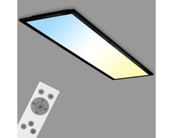 BRILONER Piatto - LED CCT Plafondlamp - paneel dimbaar - warm wit licht & koel wit licht - plafonniere met afstandsbediening - 24W - 100cm - zwart