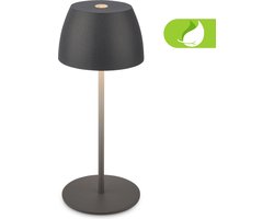 BRILONER Serina Mini - Oplaadbare Tafellamp - snoerloze lamp - met touch dimbaar - met batterij - Ø8 x 20 cm - antraciet
