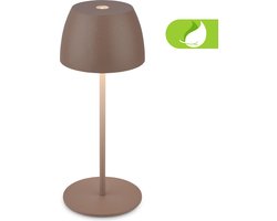 Briloner Serina Mini - Snoerloze LED tafellamp IP44 - 7503012 - Dimbaar - Touch - Spatwaterdicht - Snoerloos - Verwisselbare batterij en lichtbron - Ø8 x 20 cm - Kap Sand