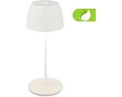 BRILONER Serina mini - Tafellamp Oplaadbaar - snoerloze lamp - met touch dimbaar - voor binne en buiten - Ø8 x 20 cm - wit