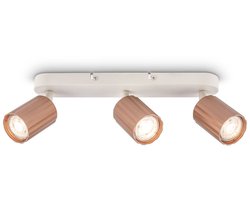 BRILONER Skaft - Opbouwspot - draaibaar spotlamp - GU10 fitting - metaal - max. 9W - koffie kleur - 32.5 x 5.5 x 12.5 cm