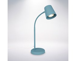 BRILONER Skriva - Blauwe Tafellamp - bedlamp met snoerschakelaar - draaibaar - excl. GU10 - 13 x 38,5 cm - blauw