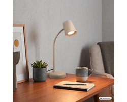 BRILONER Skriva - Tafellamp - bureaulamp - met snoer - draaibaar tafellampje - excl. GU10 - 13 x 38,5 cm - beige