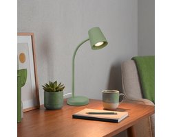BRILONER Skriva - Tafellamp - bureaulamp - met snoer - draaibaar tafellampje - excl. GU10 - 13 x 38,5 cm - groen