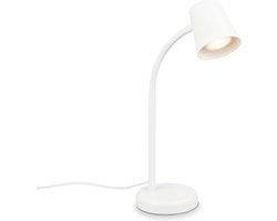 BRILONER Skriva - Tafellamp - bureaulamp - met snoer - draaibaar tafellampje - excl. GU10 - 13 x 38,5 cm - wit