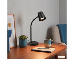 BRILONER Skriva - Tafellamp - bureaulamp - met snoer - draaibaar tafellampje - excl. GU10 - 13 x 38,5 cm - zwart