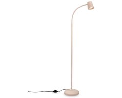 BRILONER Skriva - Vloerlamp - staande lamp draaibaar - met voetschakelaar - GU10 fitting - bureaulamp - Ø21 x 127,5 cm - beige