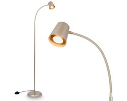 BRILONER Skriva - Vloerlamp - woonkamer staande lamp - leeslampe - excl. GU10 - satijn-metallic - 127.5cm