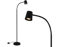 BRILONER Skriva - Vloerlamp - woonkamer staande lamp - leeslampe - excl. GU10 - zwart - 127.5cm