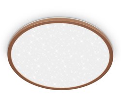 BRILONER SLIM - LED Plafondlamp - sterrenhemel effect - plafonniere met indirect licht - neutraal wit licht - Ø37,5cm - koffie