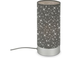 BRILONER - STEA - Tafellamp - 40 W - IP20 - grijs - metaal stof - excl. 1x E14 - Ø 11 cm