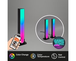 BRILONER - Tafellamp - 7490025 - Magic RGB / RGBIC - CCT - Kleurtemperatuurregeling - App bediening - Voice control - Muzieksensor - 24 x 3,5 x 3,5 cm - Zwart