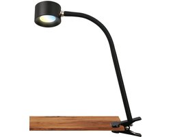 BRILONER TARI - Oplaadbaar Klemlamp - bureaulamp zwart - draaibaar leeslampje - dimbaar - snoerloos - voor binnen en buiten IP44