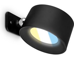 BRILONER Tari - Wandlamp Oplaadbaar binnen - dimbaar met touch - cct - draaibaar - met magneet - akku en draadloos - usb-c - zwart