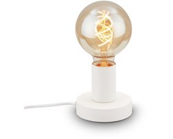BRILONER Teepu - Industriële Tafellamp - retro bedlamp - metaal - E27 fitting - Ø10 cm - wit