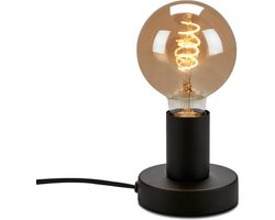 BRILONER Teepu - Industriële Tafellamp - retro bedlamp - metaal - E27 fitting - Ø10 cm - zwart