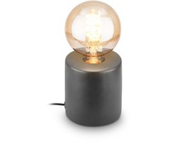 BRILONER Tubo – Tafellamp met keramiek – E27 Fitting – bedlamp met kabelschakelaar – antraciet – Ø10 x 10,3 cm