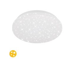 BRILONER VIPE - Plafonnière - plafondlamp met sterdecor - LED - 8 Watt - 900 Lumen - 4.000 Kelvin - wit - rond - Ø 22cm
