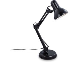 BRILONER - Zwarte Tafellamp - industriële bureaulamp - kantelbaar retro metalen design - E14 fitting - excl. lichtbron