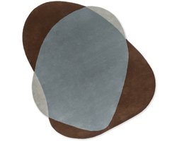 Brink & Campman Element Chad Brown Blue 087705 vloerkleed - maat 140 x 165 cm