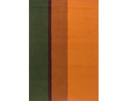 Brink & Campman Festival Stripe Orange 496513 Vloerkleed - 140 x 200 cm - Oranje - Rectangular - PET - Eetkamer, Woonkamer, Keuken, Terrace - Strepen - Buitentapijten, Retro, Modern