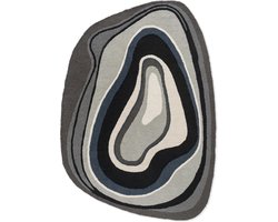 Brink en Campman - Brink en Campman Habitat Aura Grey Outdoor 477304 Vloerkleed - 140x200  - Ovaal - Buiten,Laagpolig Tapijt - Modern - Meerkleurig