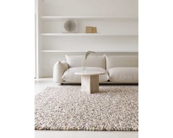 Brink en Campman - Brink en Campman Pebble Beach Beige Vloerkleed - 250x350  - Rechthoek - Hoogpolig,Structuur Tapijt - Modern - Beige, Meerkleurig
