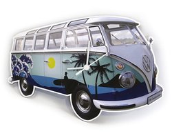 Brisa Wandklok Volkswagen T1 bus Bulli - Kleur - Surf Blauw