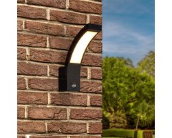 Bristol - LED Wandlamp met sensor - 10 Watt 814 Lumen - Bewegingssensor en schemerschakelaar - 3000K warm wit licht - zwart