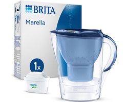 BRITA waterfilterkan Marella Cool blue (2,4L) incl. 1x MAXTRA PRO All-in-1 filter die PFAS*, chloor en kalkaanslag vermindert - past in de koelkastdeur - met digitale vervangingsindicator